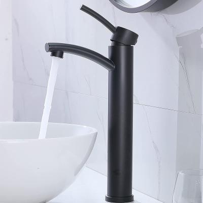 China Modern Metered EVA Single Handle Basin Mixing Faucet Black Container Faucets Single Handle Matte Black Sink Faucet for sale