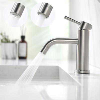 China EVA Metered Faucets Brushed Nickel Bathroom Faucet Modern Single Hole Single Handle Bathroom Sink Faucet for sale