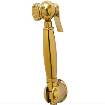 China Bathroom Modern Brass Gold EVA Wall Mounted Handheld Shower Basin Sprayer Set for sale