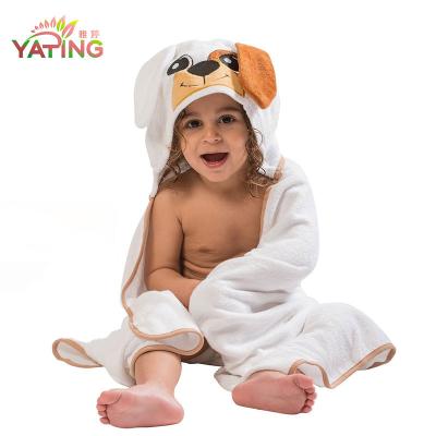 China QUICK DRY Hooded Cartoon Animal Design Kids Towel Baby Cotton Microfiber Hooded Bath Towel for sale