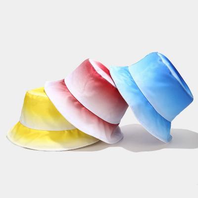 China 2021 Verified Popular Faded Neon Color Bucket Hat Ins Style, Outdoor Ladies Hats And Beach Hats Tie Dye Hat, Breathable Tie Dye Bucket Hat for sale