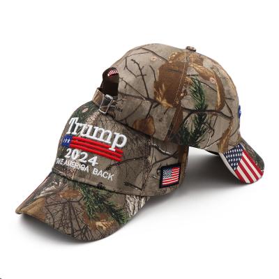 China 2024 New Design Trump Camouflage Hats Presidential Election Trump Military Baseball Cap for sale