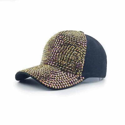 China Fast Shipping COMMON in Hat 100% Custom Made Crystal Women Vintage Female Baseball Gold Stock Cotton Rhinestones Unisex Stones for sale