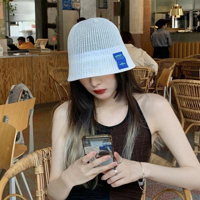 China Bucket Ins 2021 Fashion Adorable Japanese Style Mesh Bucket Hats Knit Hat Ladies Brimless Hat for sale