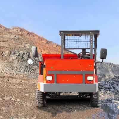 China Laad 5 ton zware elektrische dumper vier wielen ondergrondse mijnbouw dumper tipper Te koop