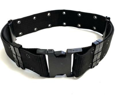 China Factory Price Durable Cheap Army Black Military Tactical Belt With Plastic Release Buckle for sale