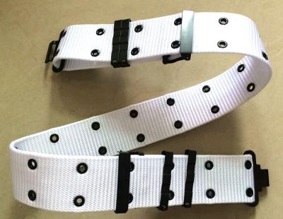 China Factory Manufacturer Durable Custom 5.5cm Color PP White Chinese Military Belt Army Military Belt for sale