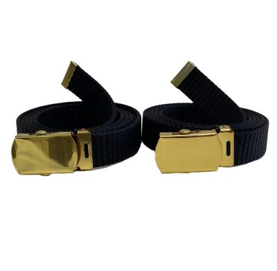 China Durable Heavy Duty 1 Inch Width Adjustable Webbing Webbing Belt With Gold Copper Or Iron Buckle for sale