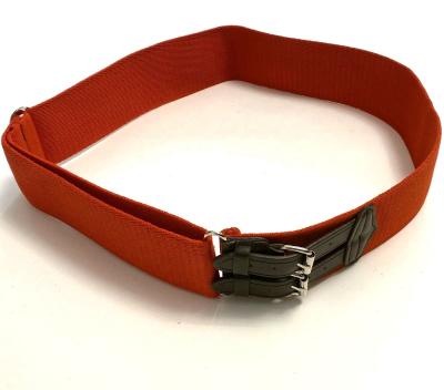 China 65mm Durable High Quality Scarlet Color Stable Webbing Belt with Black Leather and Iron Buckle for sale