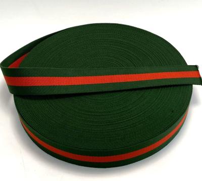 China OEM&ODM 64MM Durable Chinese Wide Green Red Green Fabric Woven Webbing Manufacturer Strap for sale