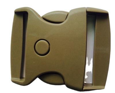 China 58MM width durable khaki color plastic release buckle with button point snap buckle for sale