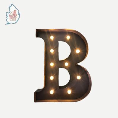 China Adertising Display Vintage Style Led Letters Lights Alphabet Metal Sign for sale