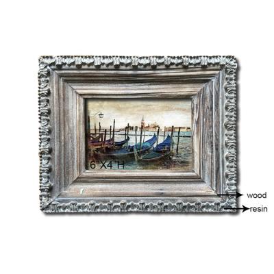 China Handmade Antique 4X6 Picture Frames With Rustic Barn Wood Look Rustic Frame for sale