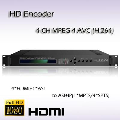 China REH2204 Four-Channel MPEG-4 Encoder Digital TV System H.264 HD Encoder AAC Audio encoding for sale