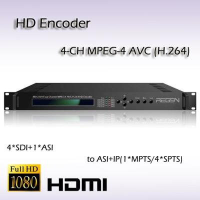 China REH2204 Digital TV Encoder Four-Channel MPEG-4 AVC/H.264 HD Encoder AAC encoding 4*SDI input for sale