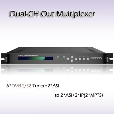 China RTS4002_DVB-T/T2 Digital TV Multiplexer 6*DVB-T2 tuner input ASI TS over IP output for sale