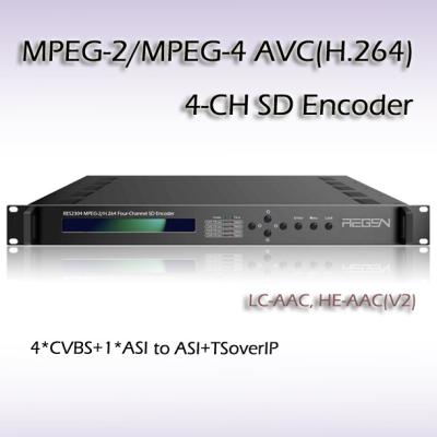 China RES2304 Four-Channel SD Encoder SD Video TO UDP/RTP IP 4*CVBS/SDI input ASI/IP output MPEG-2/H.264 Video Encoding for sale