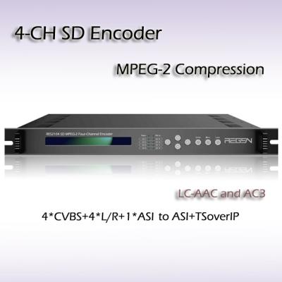 China RES2104 Digital TV System SD MPEG-2 Encoder 4*SPTS Output for sale