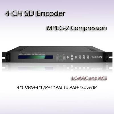 China RES2104 IPTV Encoder 4*CVBS TO DVB IP SD MPEG-2 Encoder Four-Channel IPTV UDP/RTP IP Streaming Output for sale