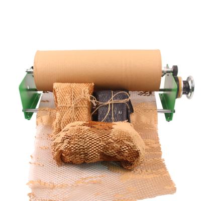 China Easy Installation and Simple Operation Hysen Direct Selling Manual Honeycomb Kraft Paper Single Reel Dispenser for Fragile Items Protection for sale