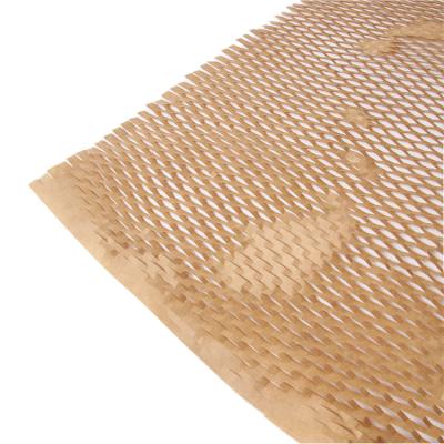 China Eco Biodegradable / Convenient Storage Hysen Plant 30cm*250m Wooden Color Material Kraft Paper Cushioning Paper For Flower Wrapping Honeycomb Paper Roll for sale