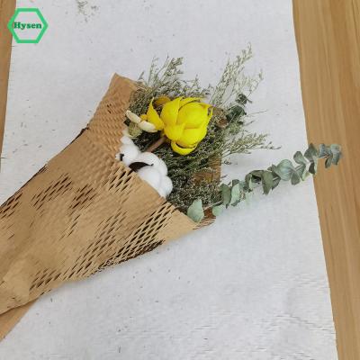 China New Hysen Pick 30cm*50cm Recycled Paper Roll Of Materials White Color Gift For Wedding Birthday Party Honeycomb Packaging Paper for sale