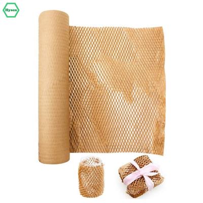 China Hysen Factory Wholesale Price 30cm*30m Wooden Color Recycled Paper Decorations Honeycomb Materials Gift Biodegradable Paper Honeycomb for sale