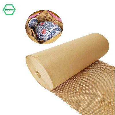 China Biodegradable Color/Storage Hysen Direct Selling 38cm*5m Wooden Dresser Cushioning Backing Paper For Wrapping Goods Paper Fragile Honeycomb for sale