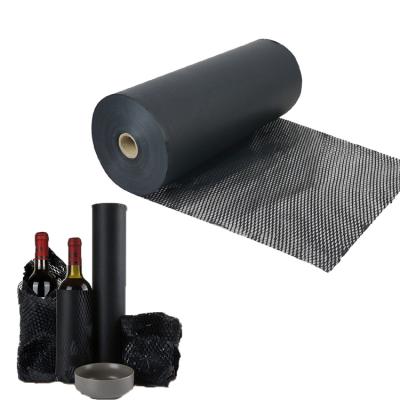 China Black Biodegradable/Convenient 38cm Width Vendor Hysen Storage Pad Pad Perforated Paper for Ceramic Valuables and Honeycomb Wine Wrapping Paper for sale