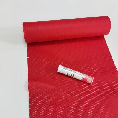 China Hysen Boutique Red Color 50cm*10m Pad Pad Disposable Pad Craft For Medicine Envelope Honeycomb Kraft Paper Cushion Packing for sale