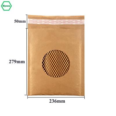 China Storage Hysen Bulk Buy 236mm*279mm Biodegradable Cushion Wrap / Dresser For Accessories Luxury Honeycomb Mailer Compostable Bag for sale