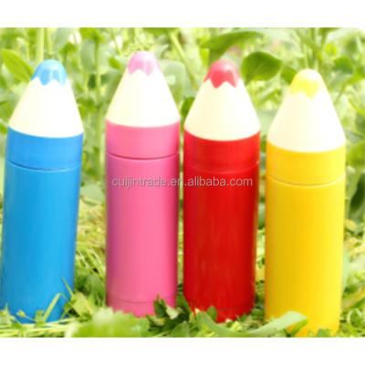 China Personalized Viable Teacher Students Gift Vacuum Mug Insulated Stainless Steel Drinking Bottle Pencil Shape Thermo Mug for sale