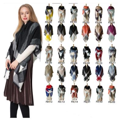 China Wholesale Fashion Women's Wholesale Fashion Women's Design Oversized Za Design Winter Scarf 2019 Autumn Wrap Shawls Plaid Blanket Acrylic Scarf for sale