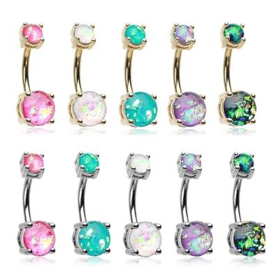 China Casual/Sporting Opal Belly Ring Acrylic Fork Set for sale