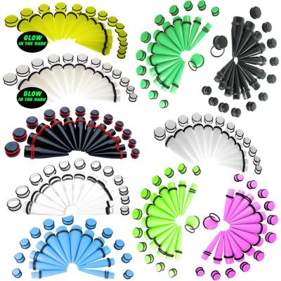 China Acrylic Casual/Sporting Taper Measurement Kit Ear Stretching Piercing Glow in Dark Body Jewelry for sale