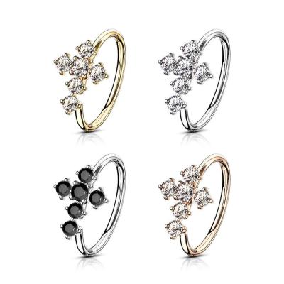 China Cross Casual/Sporting Gem Nose Ring Tragus Cartilage Earring for sale