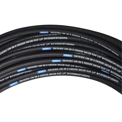 China YUKEN SAE 100R1AT Oil Resistant Flexible High Pressure Hydraulic Rubber Textile Braided Hose 1 Wire Braid Hose for sale