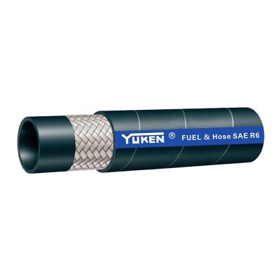 China Oil Resistant Fabric Outdoor Rubber Hydraulic Hose SAE 100r6 YUKEN R6 for sale