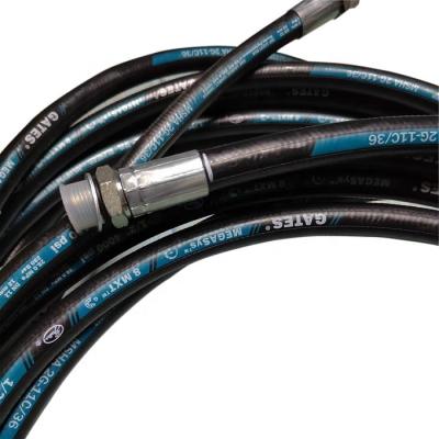 China Flexiable GATES Stainless Steel Braided Hydraulic Hose / SAE Hydraulic Hose / Rubber Hose for sale