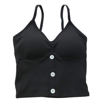 China Hot Fashion QUICK DRY Small Deep V Undone Slim Back Halter Vest Camisole for sale