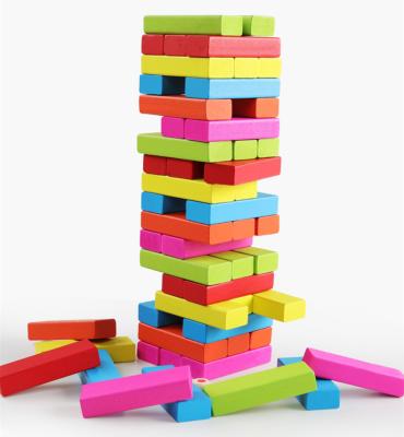 China Construction toy SHOPPERS CHOICE KIDS TABLE TOP SIZE COLORFUL WOODEN BLOCKS SQUADING BLOCKS DIY BUILDING BLOCK ROLLING TABLE FOR INDOOR FUN TOYS for sale