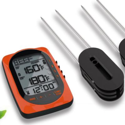 China Easy Operation Heat Resistance Cooking Kitchen Meat Food Four Probe BBQ Thermometer With Timer for sale