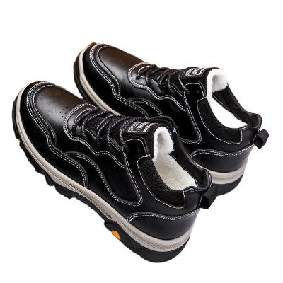 China Leisure Mens Sport Leather Shoes Single Cotton Mid Rise Outdoor Running Shoes for sale