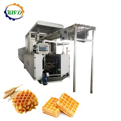 China factory industrial soft waffle making machinery gas type oven bakery machine/baking waffle small waffle maker line for sale