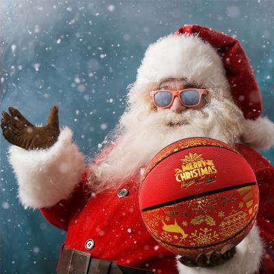 China Custom Christmas gift basketball over all print debossed basketball for christmas gift for sale