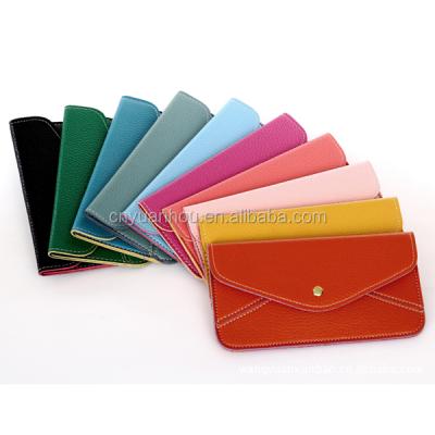 China Waterproof Wholesale Cheap Women Credit Card Wallet PU Design Envelope Flat Clutch Wallet for sale