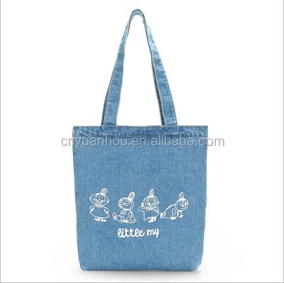 China Shoulder Bag Plain Blue Jeans College Handbag Canvas Messenger Bag for sale