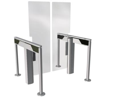 China 304 Access Control Electronic Card Stainless Steel Airport Security Door Recognition Sliding Gate Face Designs Swing Gate Barrier for sale