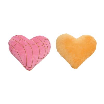 China Antistatic Custom Plush Stuffed Toy Pink Or Orange Heart Shaped Pillows for sale