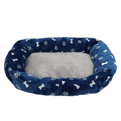 China Travel Wholesale Cheap Colorful Warm Winter Plush Rectangle Comfy Dog Bed For Pet Shop Products S/M/L for sale